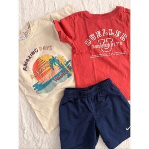 Toddler Boy 3/4 Outfit Bundle Zara Graphic Tee Nike Shorts 4T Small Shop Shirt